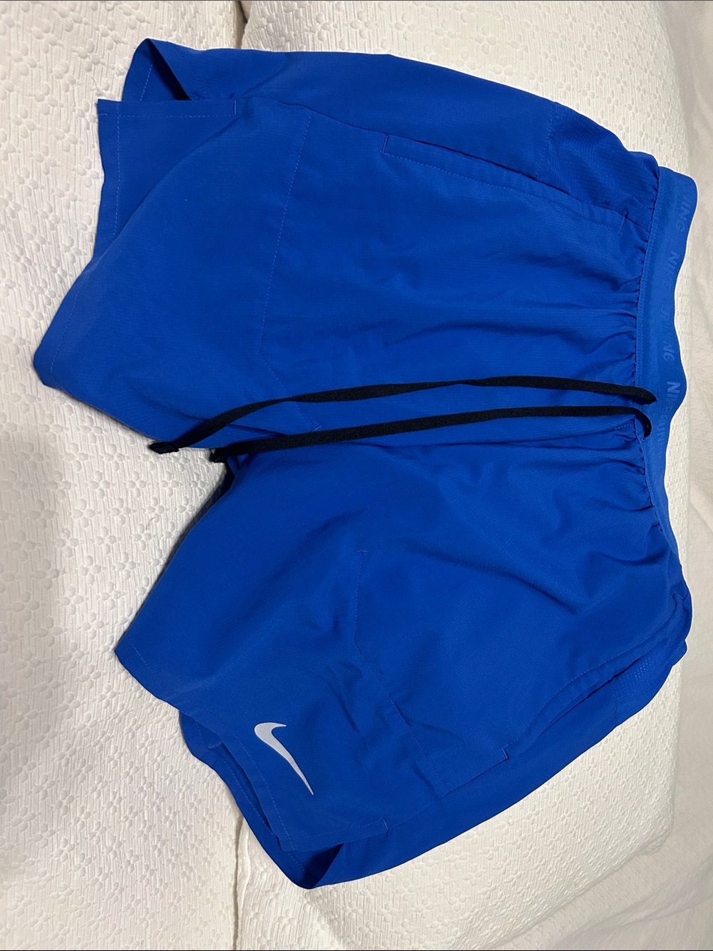 Nike Bright Blue Running Shorts with Black Drawstring